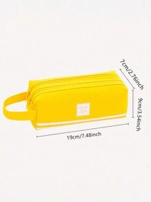 Hộp đựng bút chì hai lớp trang nhã và rộng rãi: Hoàn hảo cho phong cách và tổ chức cao cấp ở trường học hoặc văn phòng (Chữ cái ngẫu nhiên) - Nhiều màu - Xem 5