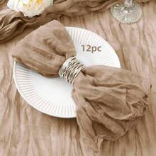 6/12/18/24/30 Pieces Purple Gauze Cheese Cloth Napkins, Multi-Color Optional Cheese Cloth Napkins Bali Cheese Cloth Napkins, Rustic Bohemian Lavender Napkins, Lavender Napkins For Family Dinners, Restaurants, Wedding Receptions, Dinners, Holiday Parties, Table Decorations