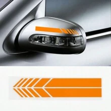 2 Peças Adesivo PET Universal para Decoração de Espelho Retrovisor de Estilo de Carro, Faixa de Decalque de Espelho Retrovisor de Adorno de Acessórios para Carro
