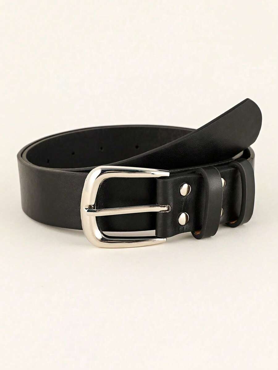 1 pieza Cinturón con hebilla cuadrada retro para mujer, adecuado para uso diario en otoño/invierno, verano, escuela, otoño, Halloween