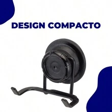 Double Hook Bathroom Toilet Towel Rack Face Towel Holder Fixing Without Hole Suction Cup Metal Black Arthi - 黑色 - 查看 5