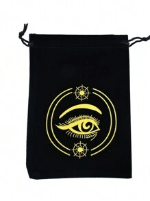 1pc Simple Black Velvet Drawstring Bag For Caro Tarot Or Other Objects & Accessories Storage, Velvet Jewelry Gift Box For Packaging & Organization, Party & Gathering Decoration Pouch - Black Carroll Gift Bag - 1pcs - View 10