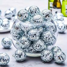 5/10/15/20-Piece Shiny Mini Disco Balls - Silvery Mirror Ball Pendants For 70S Theme Parties, Christmas Trees, Birthdays & Weddings(Slight Dirt And Glue Spillage Will Not Affect Normal Use)