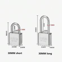 Solid Padlock With Key, Thickened Durable Padlock, Single Open Lock For Higher Security, Safety Lock Suitable For Home Cabinets, School/Gym Lockers, Doors, Fences And More Scenarios - Silver - View 7