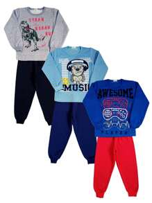 6 Pieces Children's Sweatshirt Boys Winter Set Boys Kids Fast Shipping - 3 Tops + 3 Pants - Nhiều màu - Xem 1