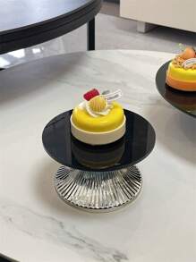 1 pieza Bandeja de postre de acrílico, plato para servir alimentos de estilo europeo para decoración de reuniones en el hogar