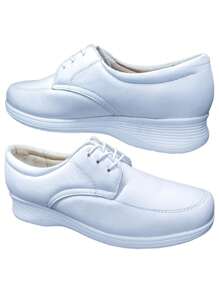 Zapatos de Enfermeria para Mujer en Piel Clinicos Blanco Ideal para Guarderias y Hoteles - Blanco - Ver 4