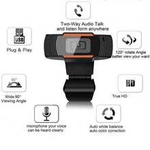 Mini 1080P Full HD USB Webcam With Microphone, Plug And Play Video Calling Webcam For PC Computer Desktop, Suitable For Gamers And Live Streaming - Black - View 4