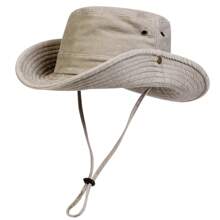 1pc Men's Solid Color Bucket Hat, Outdoor Fishing Hiking Sun Protection Wide Brim Cap, Suitable For Spring & Summer Travel, Beach