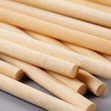 100 piezas/50 piezas Varillas de espiga de madera Varillas de madera sin acabado Varillas de bambú sin tratar - Para amantes de artesanías y bricolaje - Amarillo - Ver 2