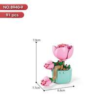 1 件微型积木永恒植物盆栽拼图植物家居书桌装饰、圣诞礼物房间装饰 - 彩色 - 查看 42
