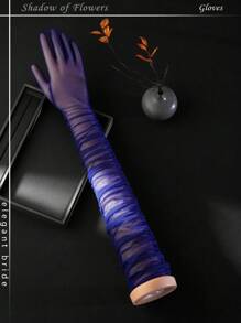 Brautschmuck, ein Paar (2 Stück) ellbogenlange Handschuhe für Hochzeit, Abschlussball, Party, Halloween