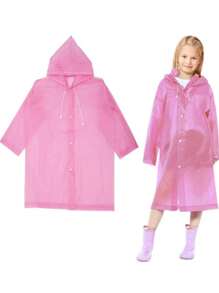DeTODO Impermeable de Niño Portátil Para Lluvia Super Practico, Unisex y Unitalla - Rosa - Ver 2