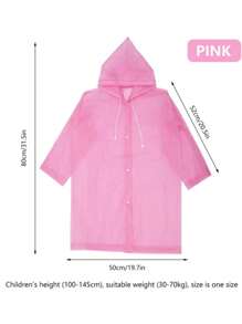 DeTODO Impermeable de Niño Portátil Para Lluvia Super Practico, Unisex y Unitalla - Rosa - Ver 5