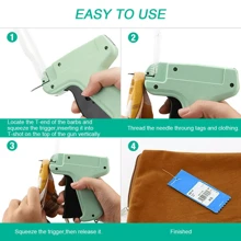 Tag Gun Clothes Price Label Tag Machine With 1000 Kimble Barbs 5 Steel Needles. - Green - View 8