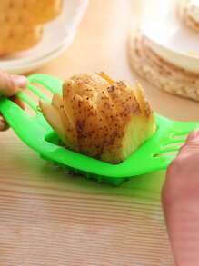 1/2 piezas Cortador de verduras multifuncional de cocina, rebanador de papas fritas y patatas casero - Multicolor - Ver 3