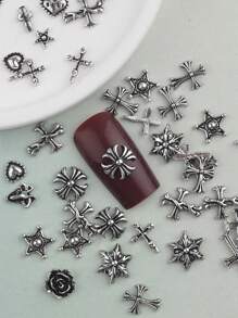 120 pezzi / 1box European American Dark Vintage Style Cross Nail Art toppe Punk Premium Metal Style Heart Nail Metal Decorment Setdecorazioni per unghie
charm unghie
decori unghie decorazioni per unghie
charm unghie
decori unghie