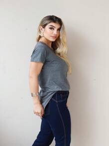 Women T-Shirts - Màu xám đen - Xem 2