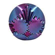 3D Printed Gear Ball Rotatable Cube Toy, Gear-Operated Fidget Toy For Stress Relief And Anxiety - Laser Purple - View 12