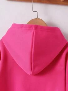 2pcs Girls' Letter Print Casual Sports Set, Long Sleeve Hoodie Sweatshirt And Sweatpants, Autumn Winter