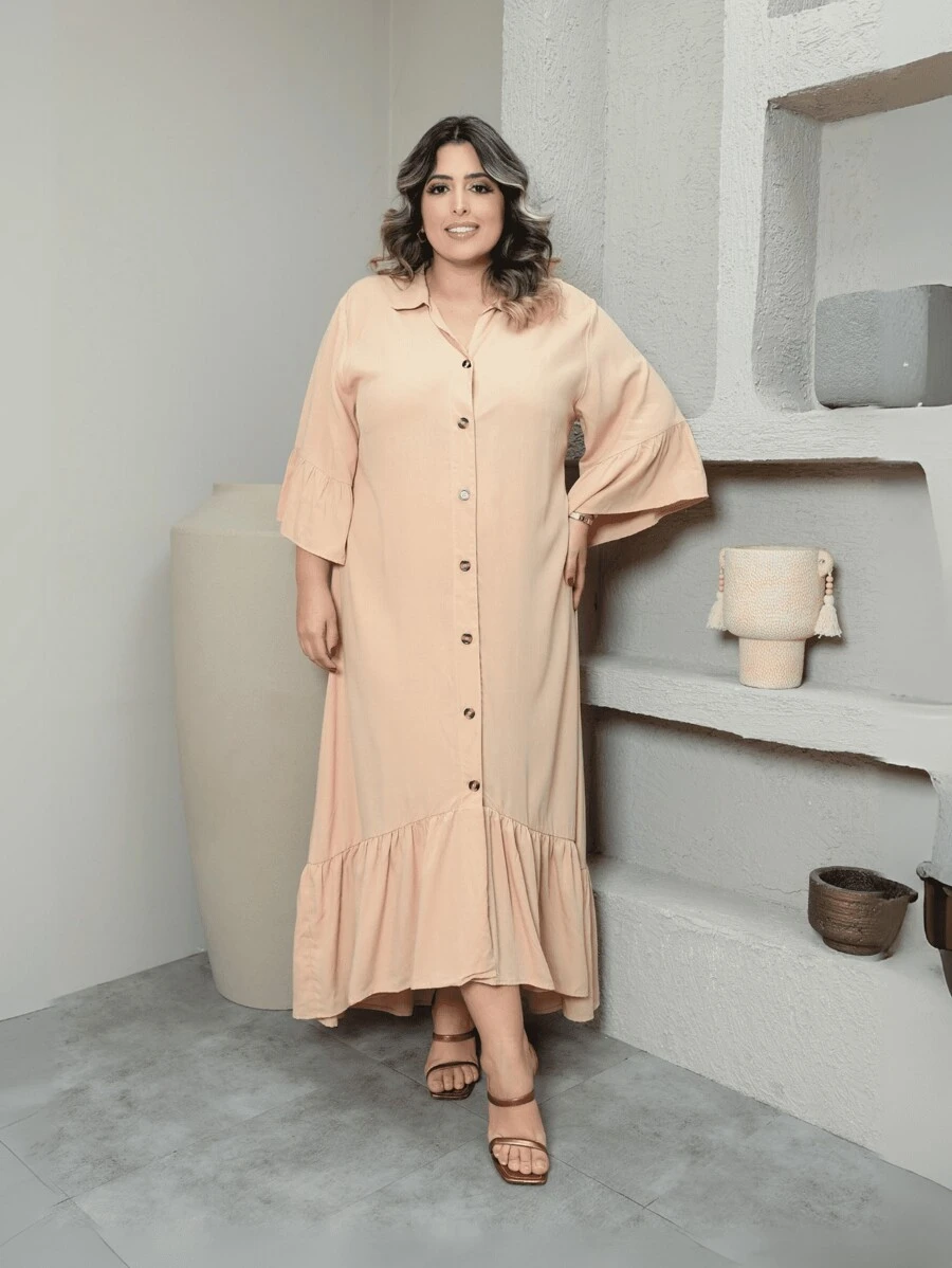 Women Long Dresses - Màu be - Xem 1