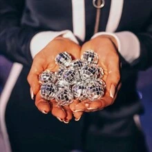 5/10/15/20-Piece Shiny Mini Disco Balls - Silvery Mirror Ball Pendants For 70S Theme Parties, Christmas Trees, Birthdays & Weddings(Slight Dirt And Glue Spillage Will Not Affect Normal Use)