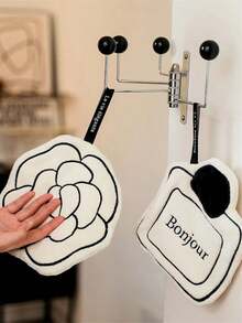 Lenços Umedecidos da Moda/Lenços Criativos/Toalha de Limpeza Grossa para Banheiro/Cozinha/Banheiro, Altamente Absorvente com Alça para Pendurar - Branco - Visão 10