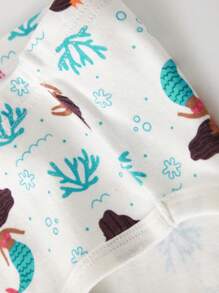 6pcs/Pack Baby Girl Mermaid & Strawberry Print Underwear - Multicolor - View 3