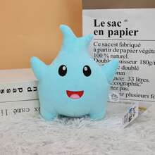 1pc Luminous Lumalee Plush Backpack Pendant, Sky Blue Lumalie Sleepy Smiling Face Plush Doll, Home Decor Car Hanging Doll Gift, Collectible Plush Doll - Baby Blue - View 9