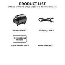 Câmera Wifi Mini HD, Visão Noturna, Detecção de Movimento, Monitoramento Remoto, Ângulo Amplo de 140°, Micro Configuração DIY, Visão Noturna (Sem Luz Visível)