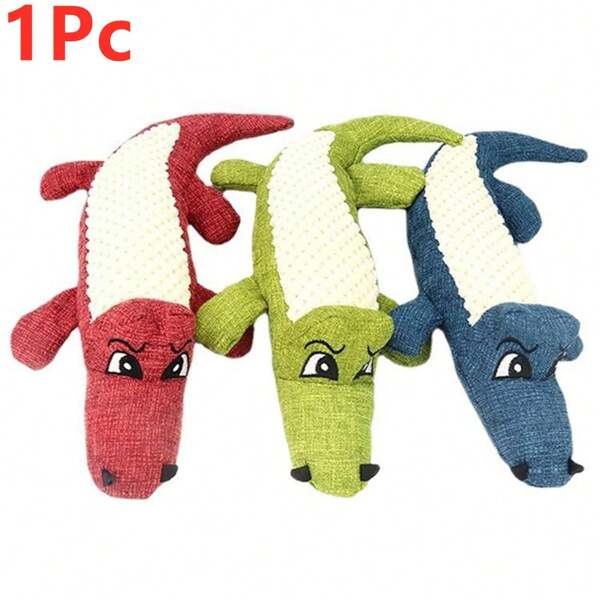 1pc Cat/Dog Lover Gift And Dog/Cat Mom Love Pet Corn Plush Sound Toy, Crocodile Chew Toy For Dog Lover And Dog Mom Loves, Teeth Cleaning Cat/Dog Lover Gift And Dog/Cat Mom Love Pet Supplies