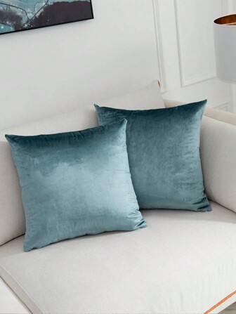 LOSPRING 2pcs Luxurious Velvet Pillow Covers, 18x18 Inch, Soft And Plush Solid Throw Pillow Covers With Zipper Closure For Fall, Autumn, Winter, Bedroom, Sofa, Couch, Patio, Living Room - 100% Velvet, Non-Woven Fabric, Contemporary Style, Perfect For Various Room Types