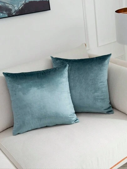 LOSPRING 2pcs Luxurious Velvet Pillow Covers, 18x18 Inch, Soft And Plush Solid Throw Pillow Covers With Zipper Closure For Fall, Autumn, Winter, Bedroom, Sofa, Couch, Patio, Living Room - 100% Velvet, Non-Woven Fabric, Contemporary Style, Perfect For Various Room Types