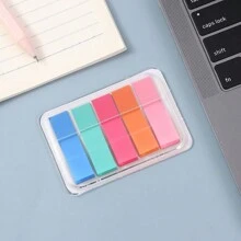 100 Sheets Of Colorful Fluorescent Pet Index Stickers With Morandi Color Drawable Boxed Sticky Notes,School Supplies,Back To School