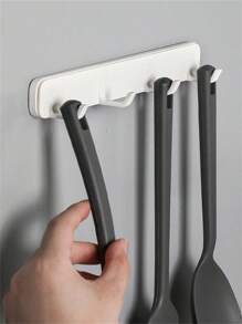 Gancho Barra Adesivo  de parede sem perfuração para armazenamento utensilios cozinha - Branco - Visão 4