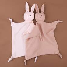 1pc Baby Soft Plain & Printed Rabbit Design Pat Towel - Multicolor - View 7