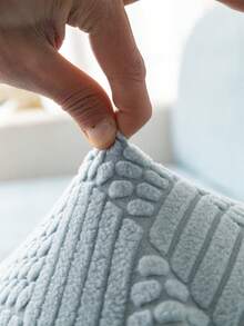 1 件防滑提花通用四季弹力沙发套，简约现代沙发套，适用于 L 型沙发和客厅沙发保护套，适用于 1、2、3 和 4 座沙发 - 藍色 - 查看 10