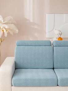 1 件防滑提花通用四季弹力沙发套，简约现代沙发套，适用于 L 型沙发和客厅沙发保护套，适用于 1、2、3 和 4 座沙发 - 藍色 - 查看 7