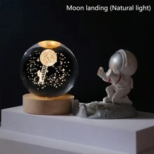 1 个 LED 水晶球夜灯,USB 供电发光装饰水晶球,创意办公桌配件,节日、生日、万圣节的完美礼物 - 水晶球內雕發光小夜燈 - 查看 16