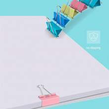40 piezas Sujetadores de carpeta multicolor y de múltiples usos - clip de papel de color, suministros de oficina clip de metal perfecto para estudiantes - Multicolor - Ver 3