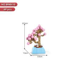 1 件微型积木永恒植物盆栽拼图植物家居书桌装饰、圣诞礼物房间装饰 - 彩色 - 查看 44