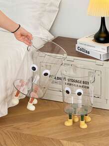 1pc Four-Footed Large Eyed Trash Can, INS Style Transparent Acrylic Trash Can, Suitable For Bedroom, Living Room, Study, And Dining Room