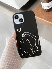 2 pièces Couple Coque compatible avec iPhone avec motif figure