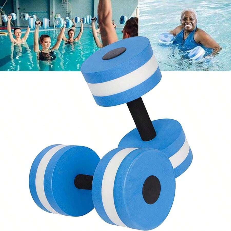 Aquatic Dumbbells Water Weights Aerobic Exercise Foam Dumbbell Pool Fitness Barbells Foam Dumbbells Hand Bars Pool Resistance Exercise - Blue - View 1