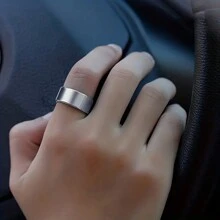 1 Piece Of Exquisite And Fashionable Stainless Steel Ring With A Smooth Surface Width Of 8mm For Men, Featuring A Domineering Thumb And Personalized Student Bracelet