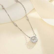 S925 Sterling Bạc Moissanite Chòm Sao Vòng Cổ, 1ct Đá Cao Cấp Micro Mở Đường Mặt Dây Chuyền Tặng Cho Cô - 1ct - Xem 5