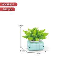 1 件微型积木永恒植物盆栽拼图植物家居书桌装饰、圣诞礼物房间装饰 - 彩色 - 查看 39
