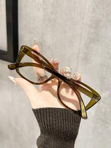 1 pieza Gafas elegantes y estéticas de estilo coreano de alta gama transparentes para el uso diario, al aire libre, viajes, conducción, campamento, oficina y lectura, accesorios de gafas para mujeres - transparente - Ver 11