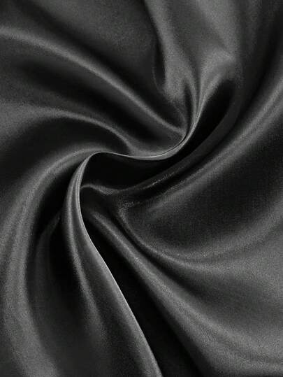 1pc zwarte satijnachtige stof, Cheongsam/Hanfu sjaaldoek, doe-het-zelf kostuumjurk naaimateriaal, geschikt voor bruiloft, verjaardagsfeestje, dineren, buiten, kamerdecoratie