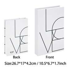 1 pieza Estilo INS inglés, decoración minimalista moderna en blanco y negro para el hogar, adorno de libro de imitación para habitación de modelo o despacho, mejor regalo - Multicolor - Ver 17